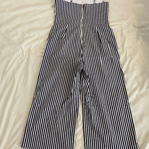 Main Strip women’s romper in vertical stripes  blue and white - Picture 6 of 7